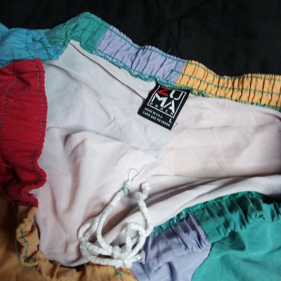 Vintage Zuma Beach Color Block Lined Swim Shorts - Picture 4 of 8